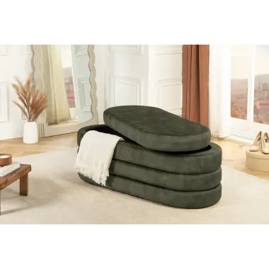 Invicta Ławka do siedzenia VOQUE zielony aksamit 115 x 48 x 49cm / 46692