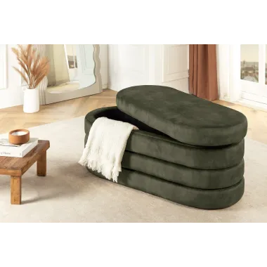 Invicta Ławka do siedzenia VOQUE zielony aksamit 115 x 48 x 49cm / 46692