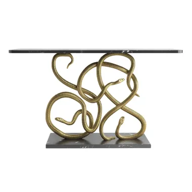 Invicta Konsola WILDLIFE SNAKE w złotej ramie 115 cm / 45030