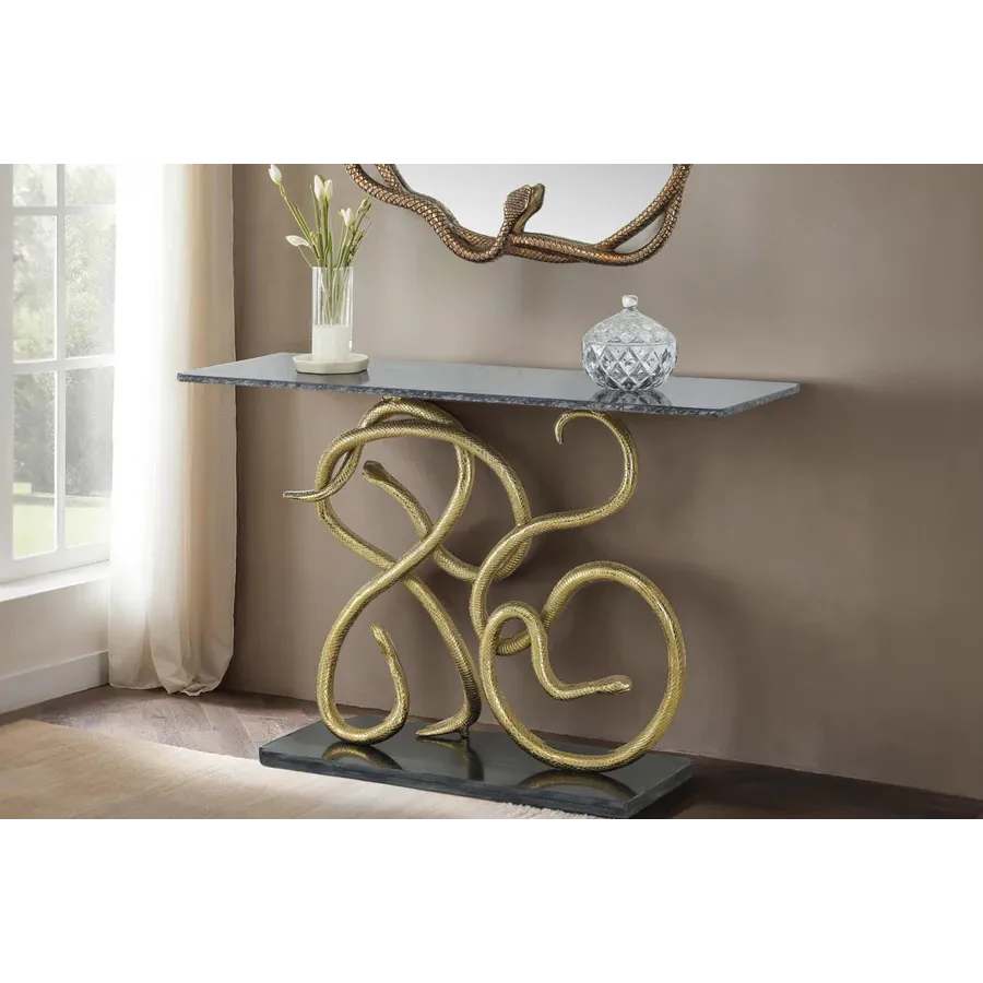 Invicta Konsola WILDLIFE SNAKE w złotej ramie 115 cm / 45030