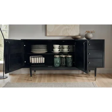 Wohnling Komoda SCANDINAVIA czarna akacja 160 x 81 x 42cm / WL7.021