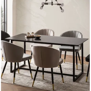 Wohnling Stół PARIS optyka czarnego marmuru MDF 160 x 76 x 80cm / WL6.968