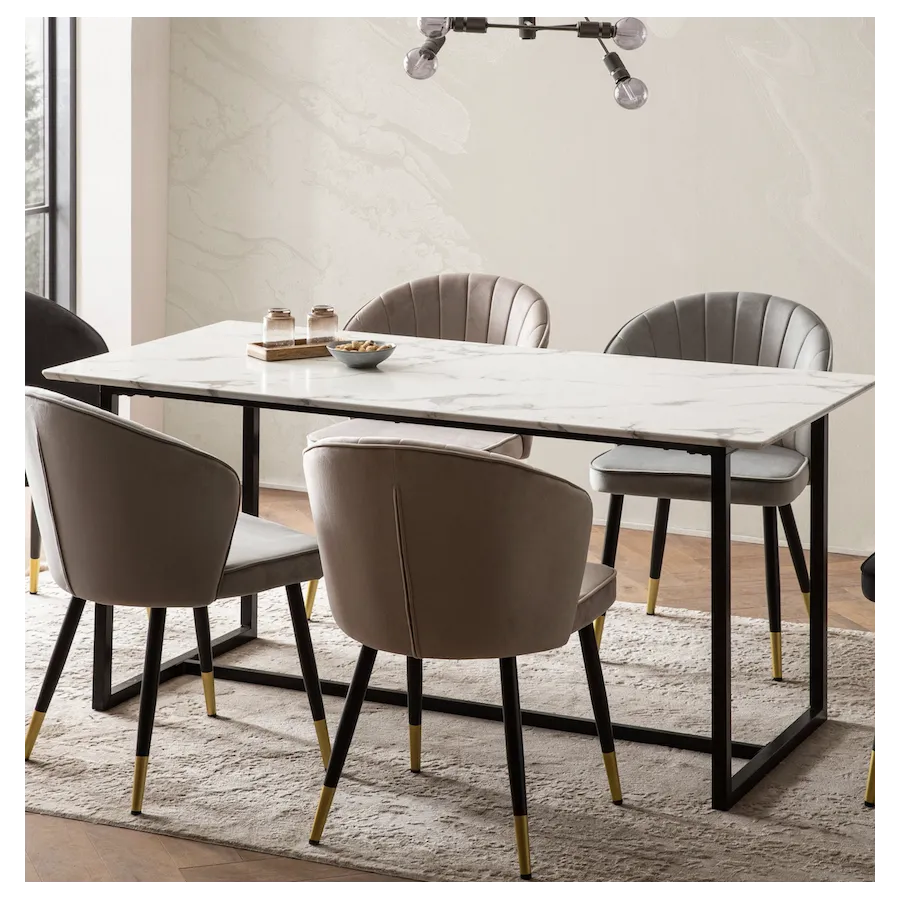 Wohnling Stół PARIS optyka białego marmuru MDF 160 x 76 x 80cm / WL6.967