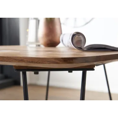 WOHNLING Stół do jadalni BAGLI z litego drewna sheesham 80 x 76 x 80cm / WL5.627