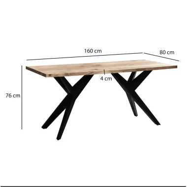 Wohnling LOFT Biurko z litego drewna akacji 160 x 76 x 80cm / WL7.234