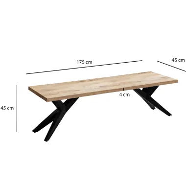 Wohnling LOFT Ławka do siedzenia akacja 175 x 45 x 45m / WL7.229