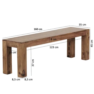 Wohnling Ławka do siedzenia LAGOS MUMBAI sheesham 160 x 45 x 35cm / WL1.323