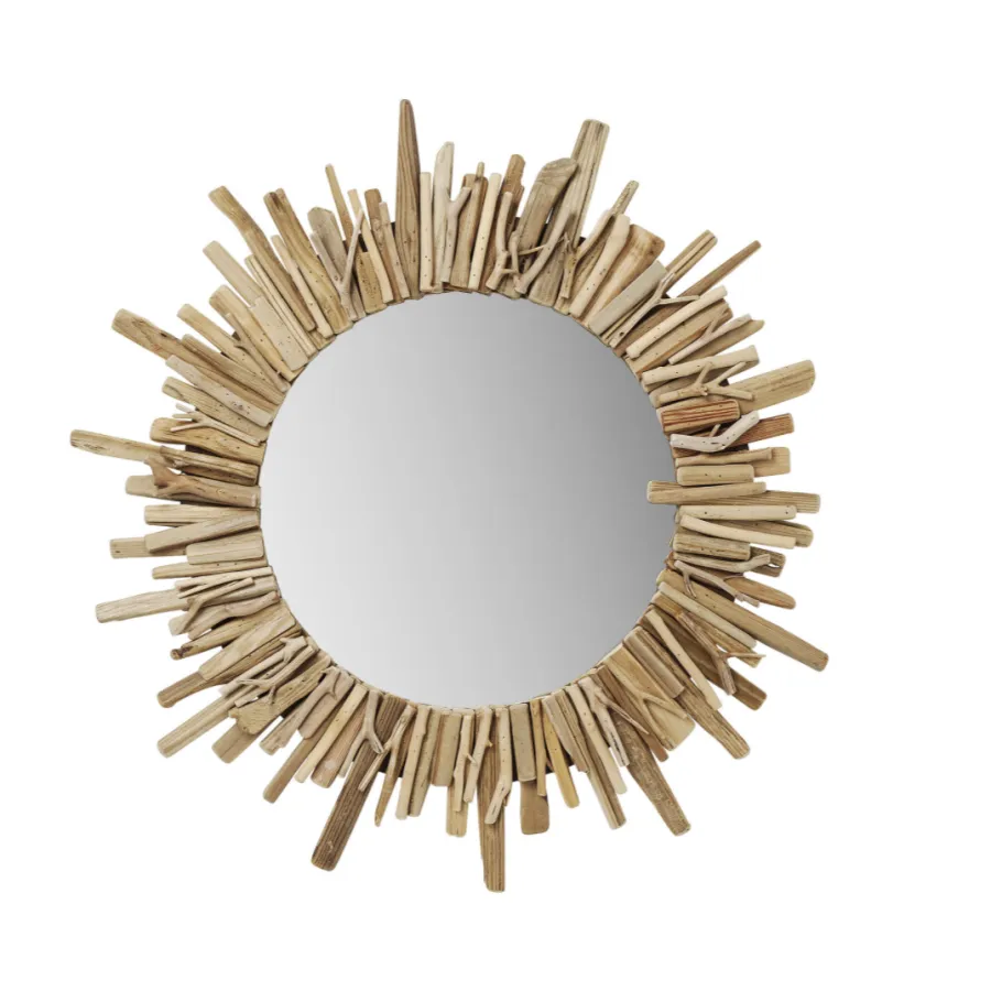 Kare Lustro ścienne Riverside LEGNO z drewna driftowego Ø 82cm  / 83248