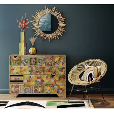 Kare Lustro ścienne Riverside LEGNO z drewna driftowego Ø 82cm  / 83248