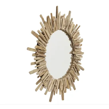 Kare Lustro ścienne Riverside LEGNO z drewna driftowego Ø 82cm  / 83248