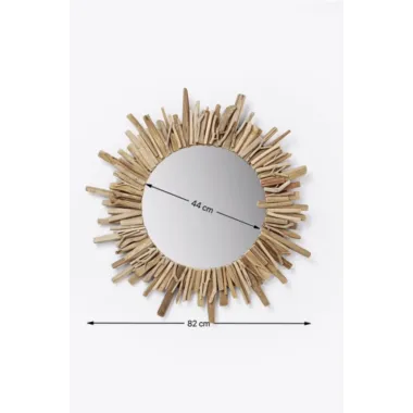 Kare Lustro ścienne Riverside LEGNO z drewna driftowego Ø 82cm  / 83248