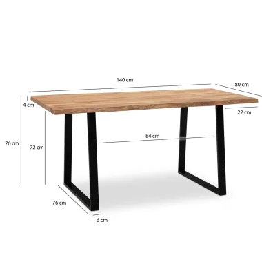 Wohnling Biurko drewniane MAMMUT akacja 140 x 76 x 80cm / WL7.262
