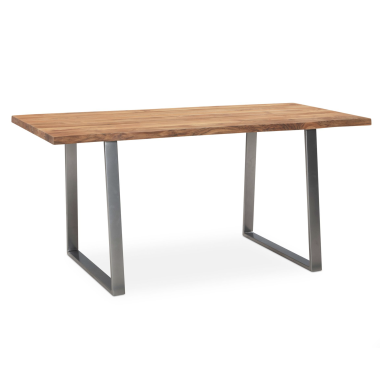 Wohnling Biurko drewniane MAMMUT akacja srebrne nóżki 200 x 76 x 100cm / WL7.270