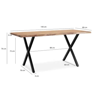 Wohnling Stół do jadalni WILD akacja 140 X 76 X 80cm / WL7.252