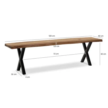 Wohnling Ławka do siedzenia WILD akacja 120 x 45,5 x 40cm / WL7.297