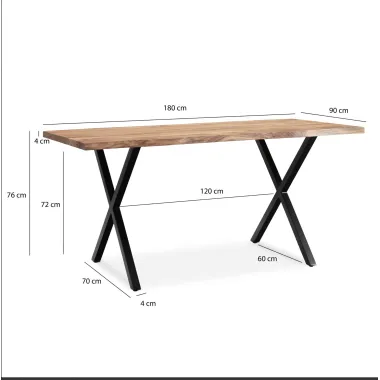 Wohnling Biurko WILD akacja 180 x 76 x 90cm / WL7.274