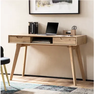 Wohnling Biurko RETRO z szufladami optyka dębu 120 x 77 x 55cm / WL6.874