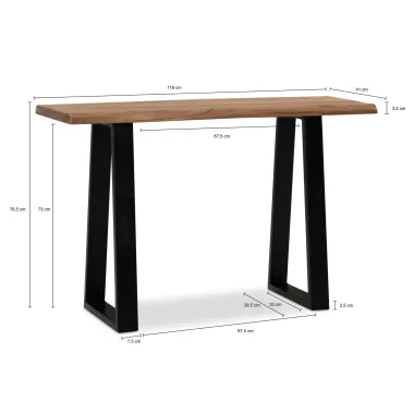 Wohnling Biurko drewniane MAMMUT akacja 118 x 76.5 x 41cm / WL7.240