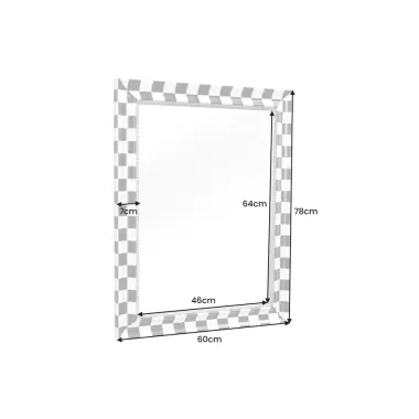 Invicta Lustro ścienne CHESS czarno-białe 80cm / 43630-B