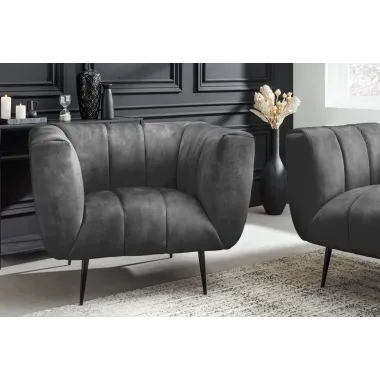 Invicta Fotel NOBLESSE szary aksamit 106 x 80 x 90cm / 44540