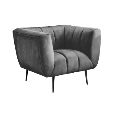 Invicta Fotel NOBLESSE szary aksamit 106 x 80 x 90cm / 44540