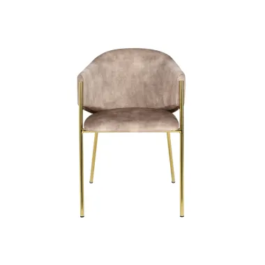 Invicta Krzesło tapicerowane NOBLESSE szampański aksamit 60 x 77 x 52cm / 47582