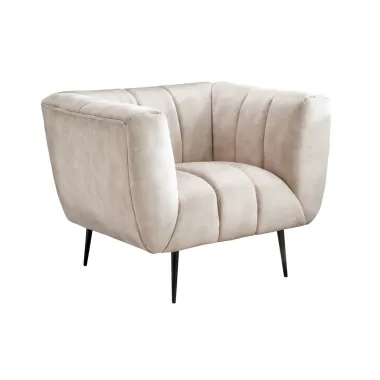 Invicta Fotel NOBLESSE szampański aksamit 106 x 80 x 90cm / 43267