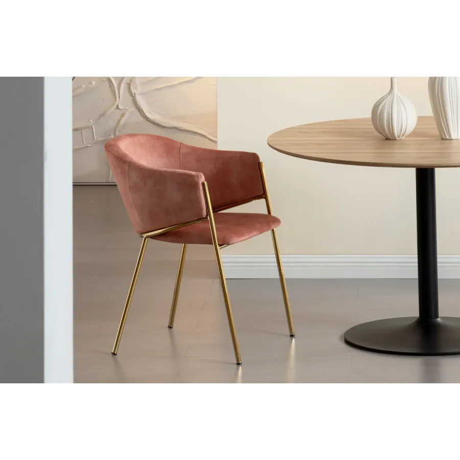 Invicta Krzesło tapicerowane NOBLESSE altrosa aksamit 60 x 77 x 52cm / 47583