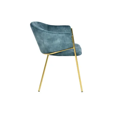 Invicta Krzesło tapicerowane NOBLESSE turkusowy aksamit 60 x 77 x 52cm / 47581