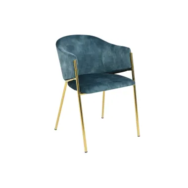 Invicta Krzesło tapicerowane NOBLESSE turkusowy aksamit 60 x 77 x 52cm / 47581