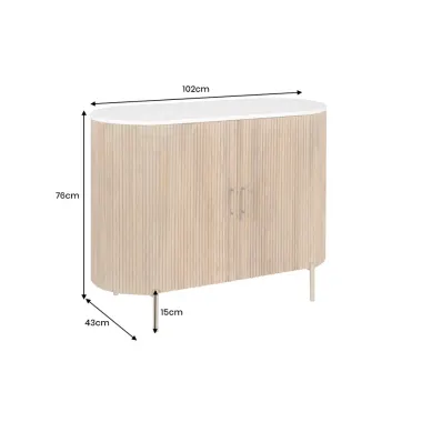 Invicta Komoda TRES CHIC naturalne mango marmurowy blat 102 x 76 x 43cm / 45755