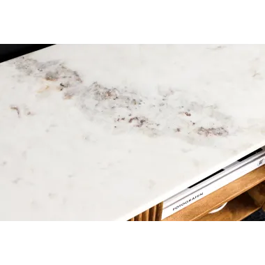 Invicta Szafka RTV TRES CHIC naturalne mango marmurowy blat 140 x 51 x 44cm / 45756