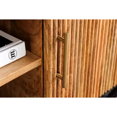 Invicta Szafka RTV TRES CHIC naturalne mango marmurowy blat 140 x 51 x 44cm / 45756