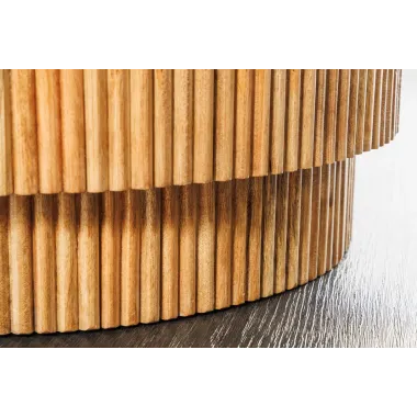 Invicta Stolik kawowy TRES CHIC naturalne mango marmurowy blat Ø 60 x40 cm / 45753