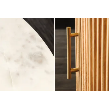 Invicta Stolik kawowy TRES CHIC naturalne mango marmurowy blat Ø 60 x40 cm / 45753