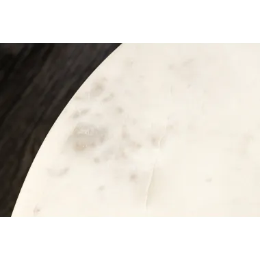 Invicta Stolik kawowy TRES CHIC naturalne mango marmurowy blat Ø 60 x40 cm / 45753