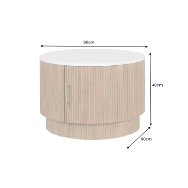 Invicta Stolik kawowy TRES CHIC naturalne mango marmurowy blat Ø 60 x40 cm / 45753