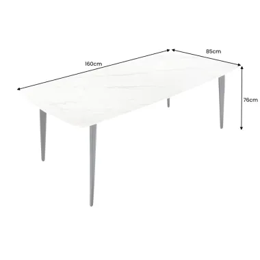 Invicta Stół ceramiczny MILANO optyka białego marmuru 160 x 76 x 85cm / 44765