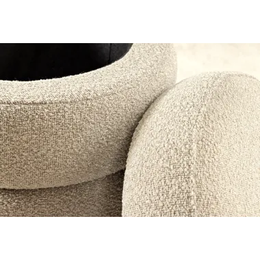 Invicta Pufa VOQUE bouclé taupe Ø 41 x 49cm / 46685