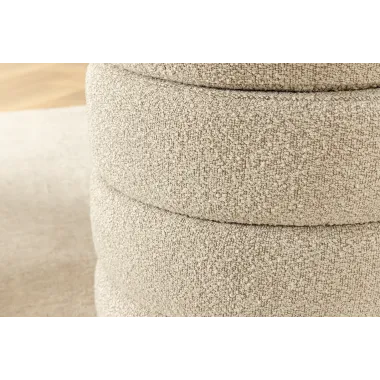 Invicta Pufa VOQUE bouclé taupe Ø 41 x 49cm / 46685