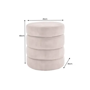 Invicta Pufa VOQUE bouclé taupe Ø 41 x 49cm / 46685