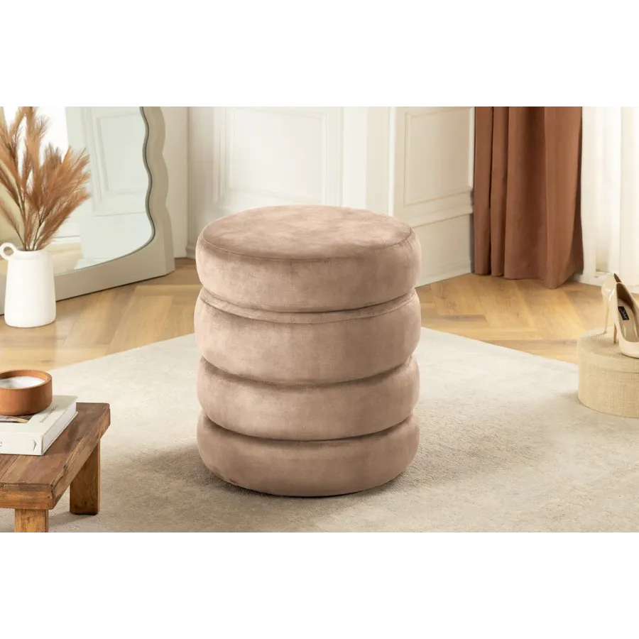 Invicta Pufa VOQUE szampański aksamit Ø 41 x 49cm / 46688