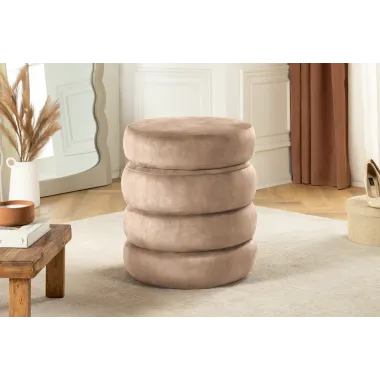 Invicta Pufa VOQUE szampański aksamit Ø 41 x 49cm / 46688