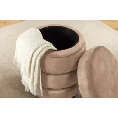 Invicta Pufa VOQUE szampański aksamit Ø 41 x 49cm / 46688