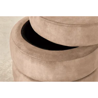 Invicta Pufa VOQUE szampański aksamit Ø 41 x 49cm / 46688