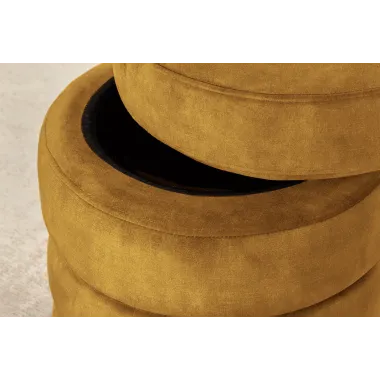 Invicta Pufa VOQUE musztardowo żółty aksamit Ø 41 x 49cm / 46693