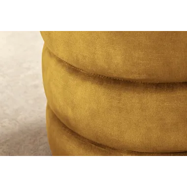 Invicta Pufa VOQUE musztardowo żółty aksamit Ø 41 x 49cm / 46693