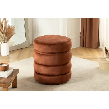 Invicta Pufa VOQUE rdzawy brąz aksamit Ø 41 x 49cm / 46694