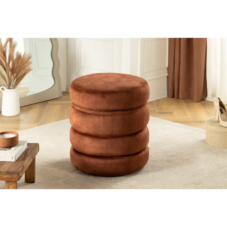 Invicta Pufa VOQUE rdzawy brąz aksamit Ø 41 x 49cm / 46694