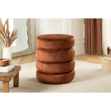 Invicta Pufa VOQUE rdzawy brąz aksamit Ø 41 x 49cm / 46694